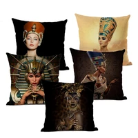 fashion character cushion cover high quality linen home sofa decoration pillow 45 45cm african women decoration pattern