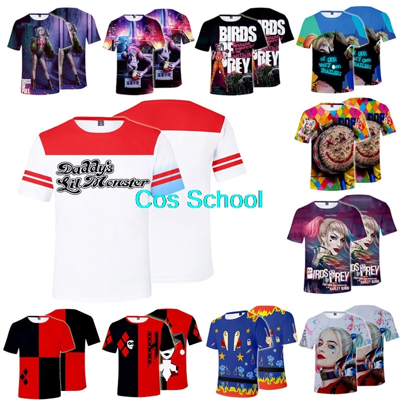 Cos School Birds of Prey Харли Квинн косплей футболка Harleen Quinzel костюм отряд самоубийц s для