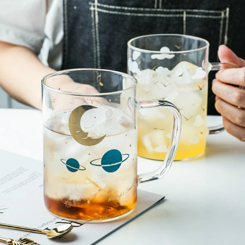 400 мл Современная Минималистичная чайная кружка Новая печатная стеклянная