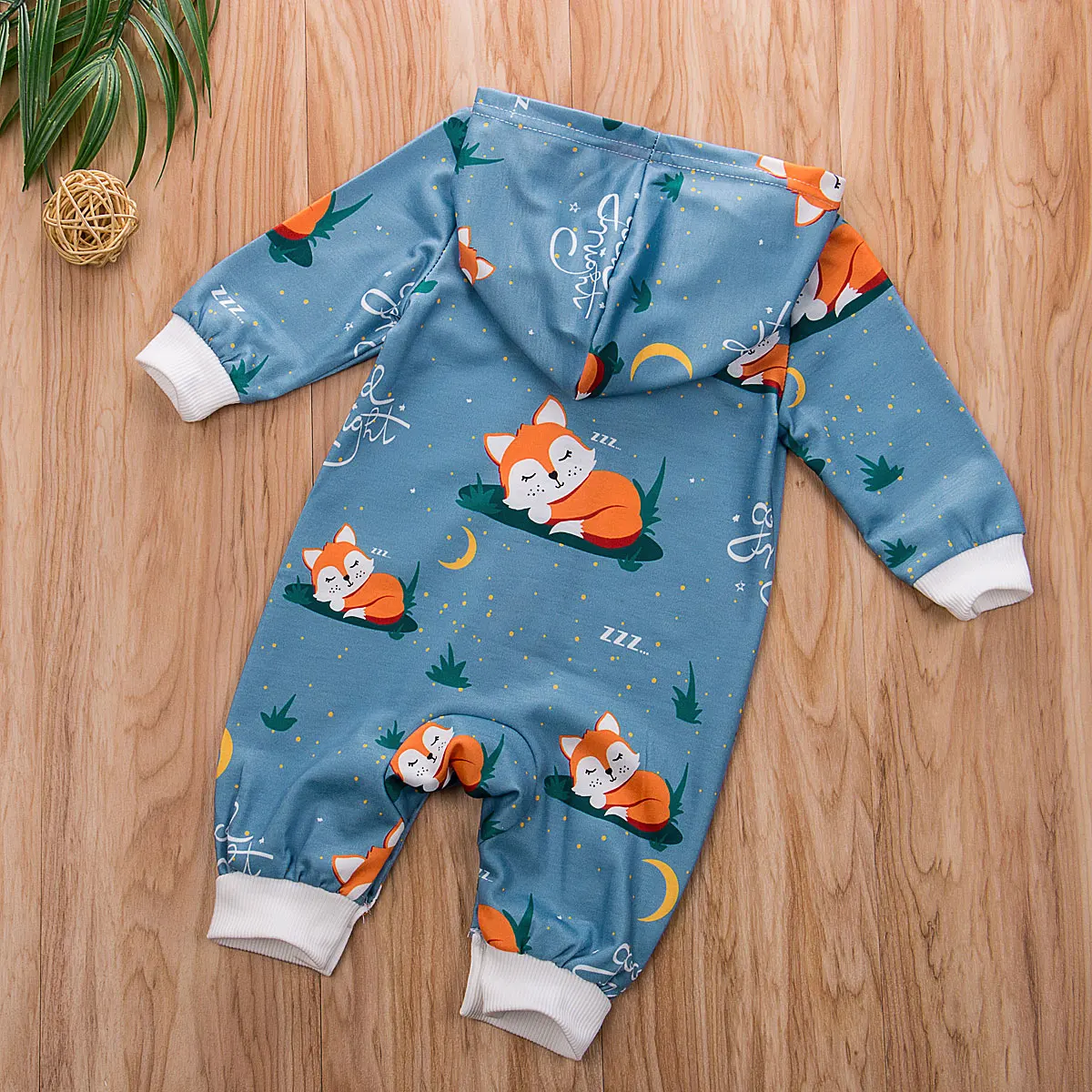 Комбинезон с капюшоном и лисой для маленьких мальчиков девочек от 0 до 24 месяцев