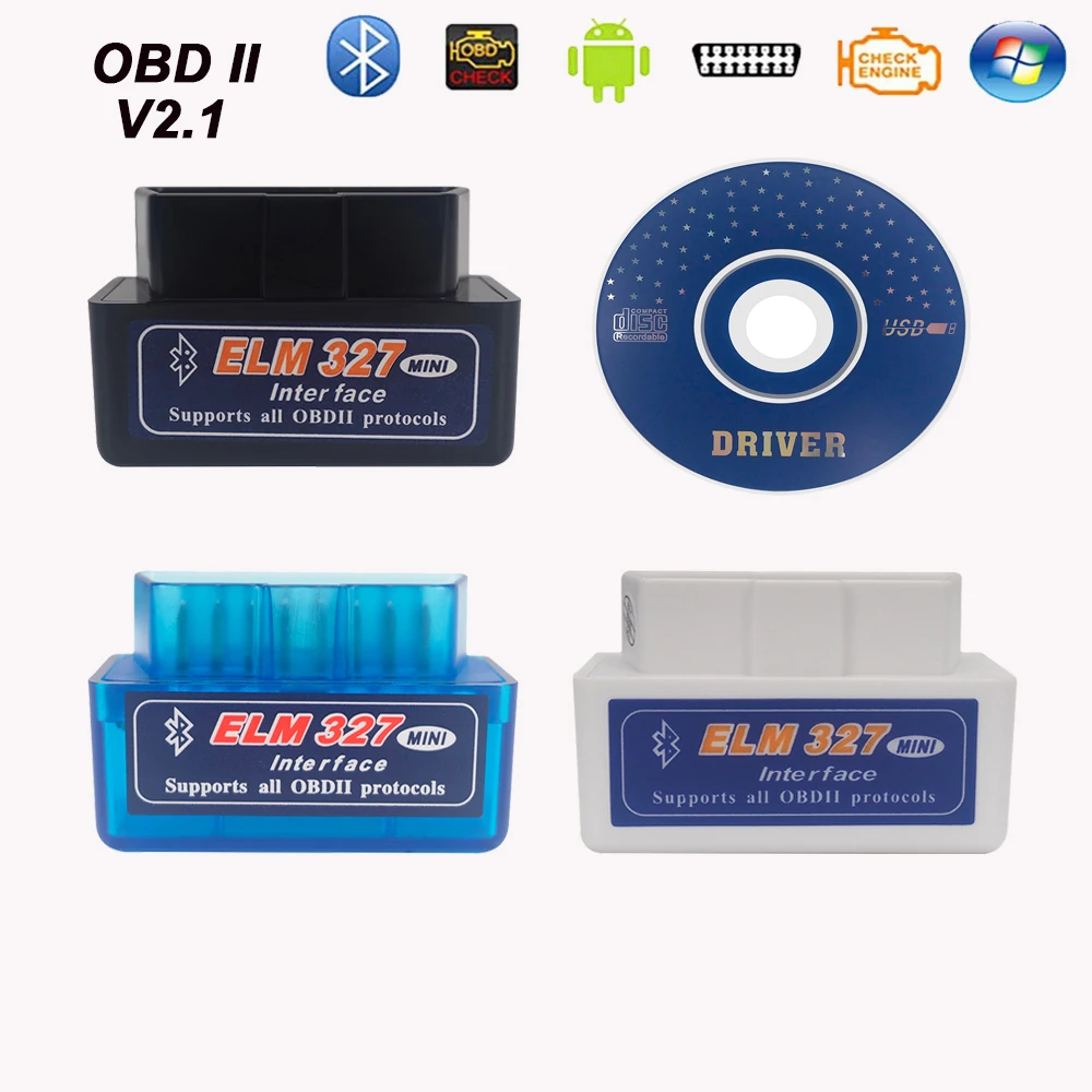 Мини ELM327 V2.1 Bluetooth ODB 2 OBDII Автомобильный диагностический инструмент считыватель