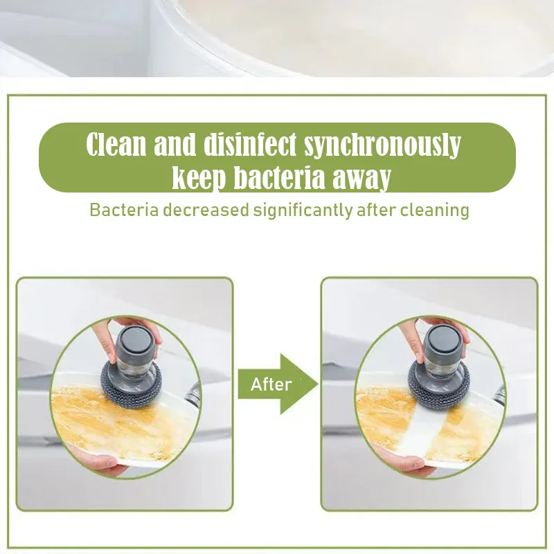 

Kitchen Soap Dispensing Palm Brush Easy Use Scrubber Wash Clean Tool Holder Soap Dispenser Brush Kitchen Cleaning Tool