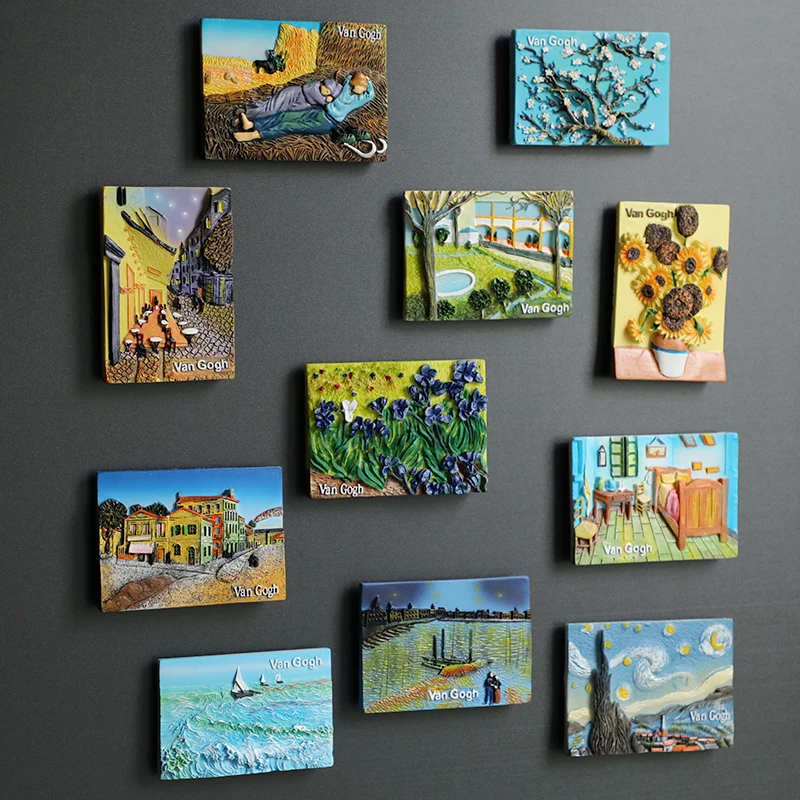 

Van Gogh Sky Sunflower Refrigerator Magnetic Stickers Decorative Fridge Magnets Message Collection Souvenir Gift