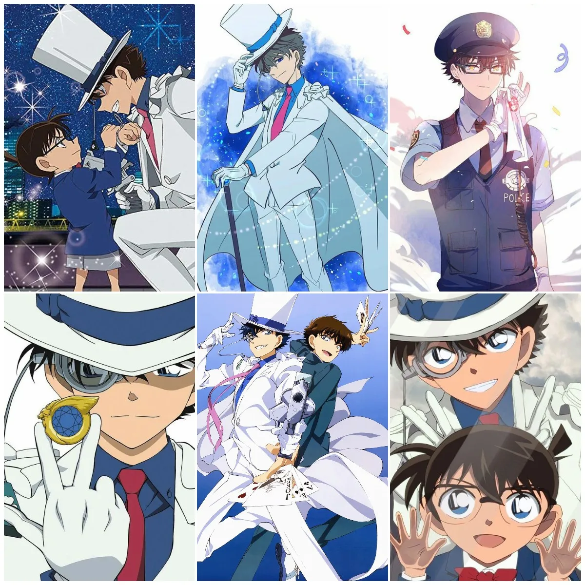 

Diamond Embroidery Japan Anime Detective Cona Diamond Painting Self-Adhesive Rhinestones Kaito And Aoko Cartoon Home Decor Art