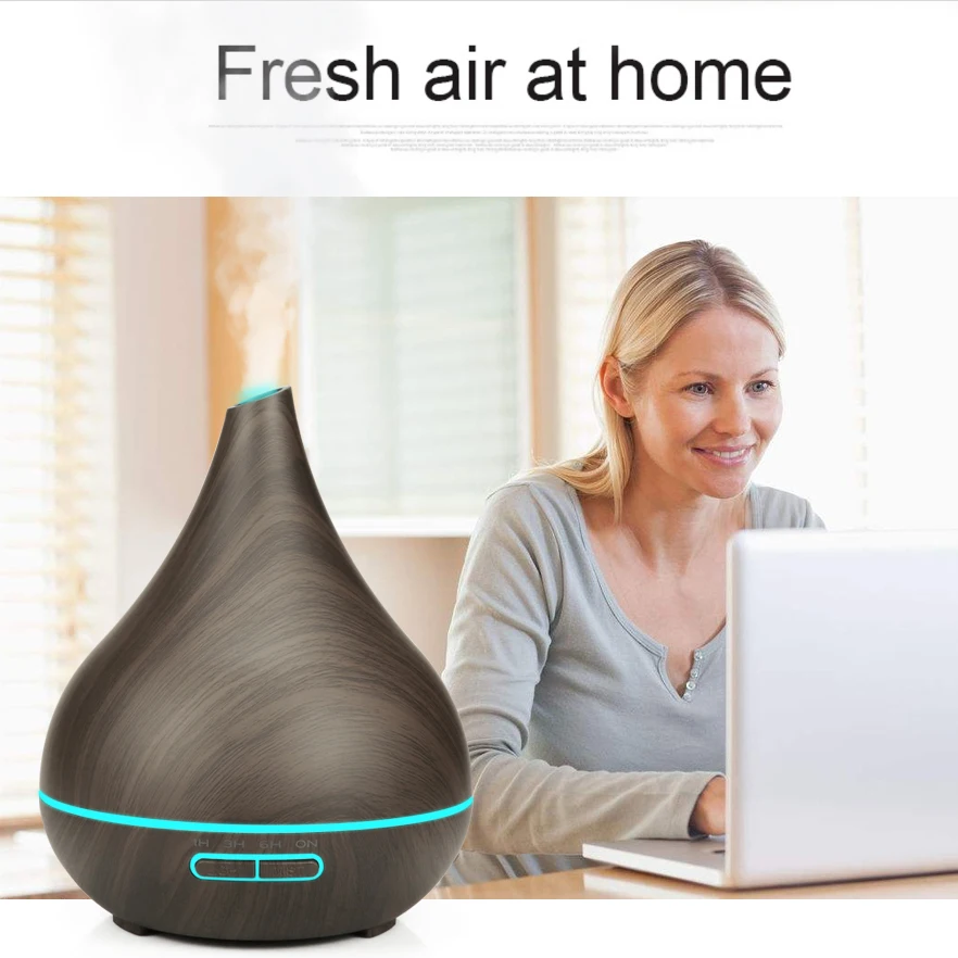 

NawsunLife 400ml Ultrasonic Remote Control Aromatherapy Diffuser with 4 Timer & 7 LED Lights Settings Waterless Auto-Off Humidif