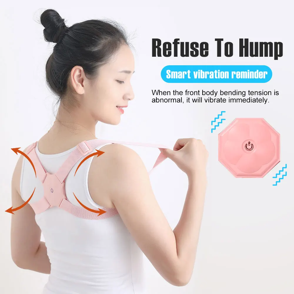 

USB Rechargeable Posture Corrector Adjustable Back Support Belt Intelligent Vibration Reminder Spine Corrector for Kids Adult
