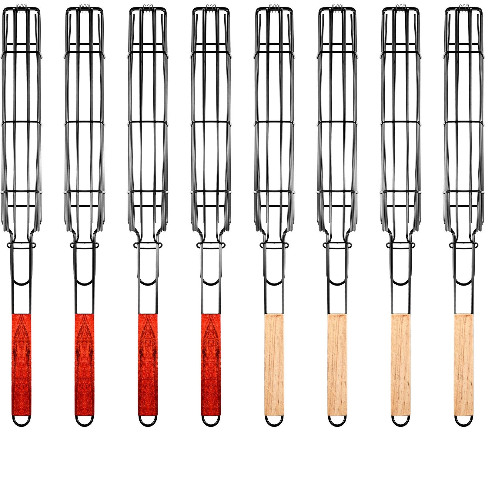 

Портативная корзина для барбекю, барбекю, гриля, антипригарный набор из 4 корзин для мяса, овощей, стейков