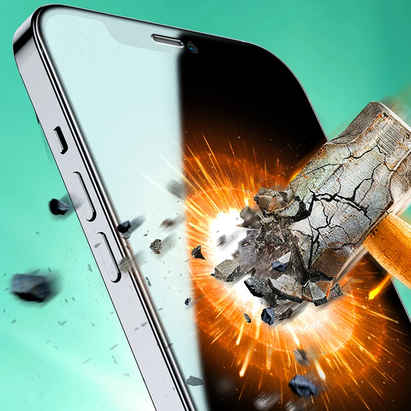 

3PCS Diamonds Hard Screen Protector For iPhone 12 5.4 6.1 6.7 Eye Protection with Green Light Clear Tempered Glass Film