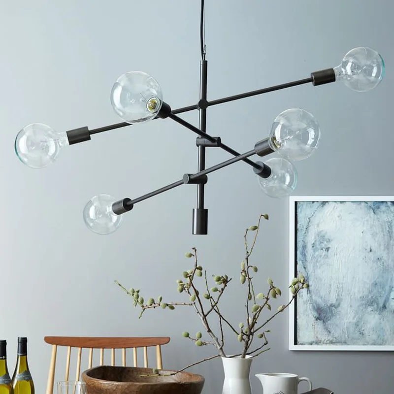 

Nordic rotatable ceiling hanging chandelier light lamp LED gold black designer room post modern simple hanging light lamp LED