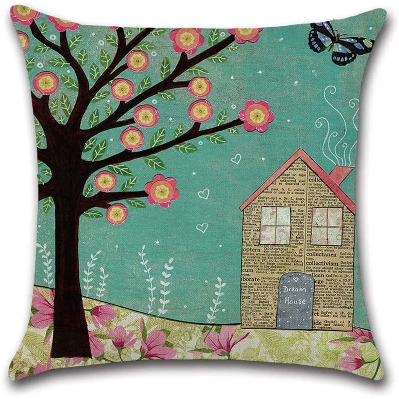 Набор наволочек 18x18 дюймов 4 Льняные Декоративные Квадратные наволочки для