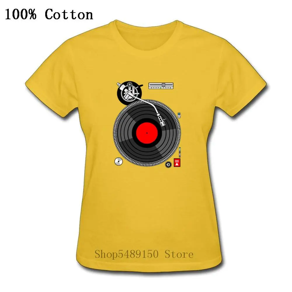 Ретро виниловый проигрыватель Проигрыватель Женская Футболка DJ футболка