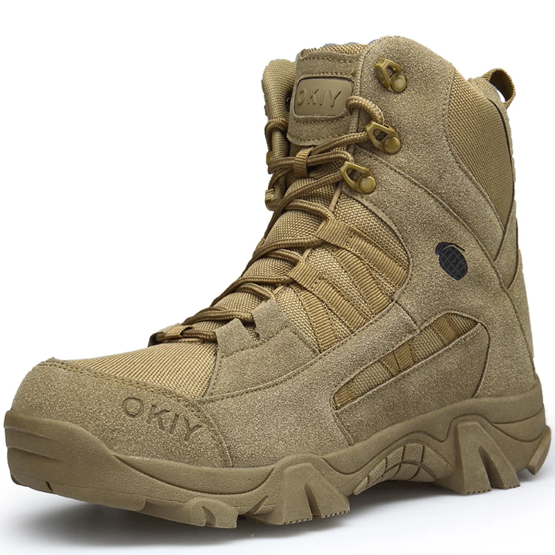 Мужские ботинки для пустыни спецназа, тактические ботинки с высоким берцем, уличные военные ботинки, мужские износостойкие походные ботинк... от AliExpress WW