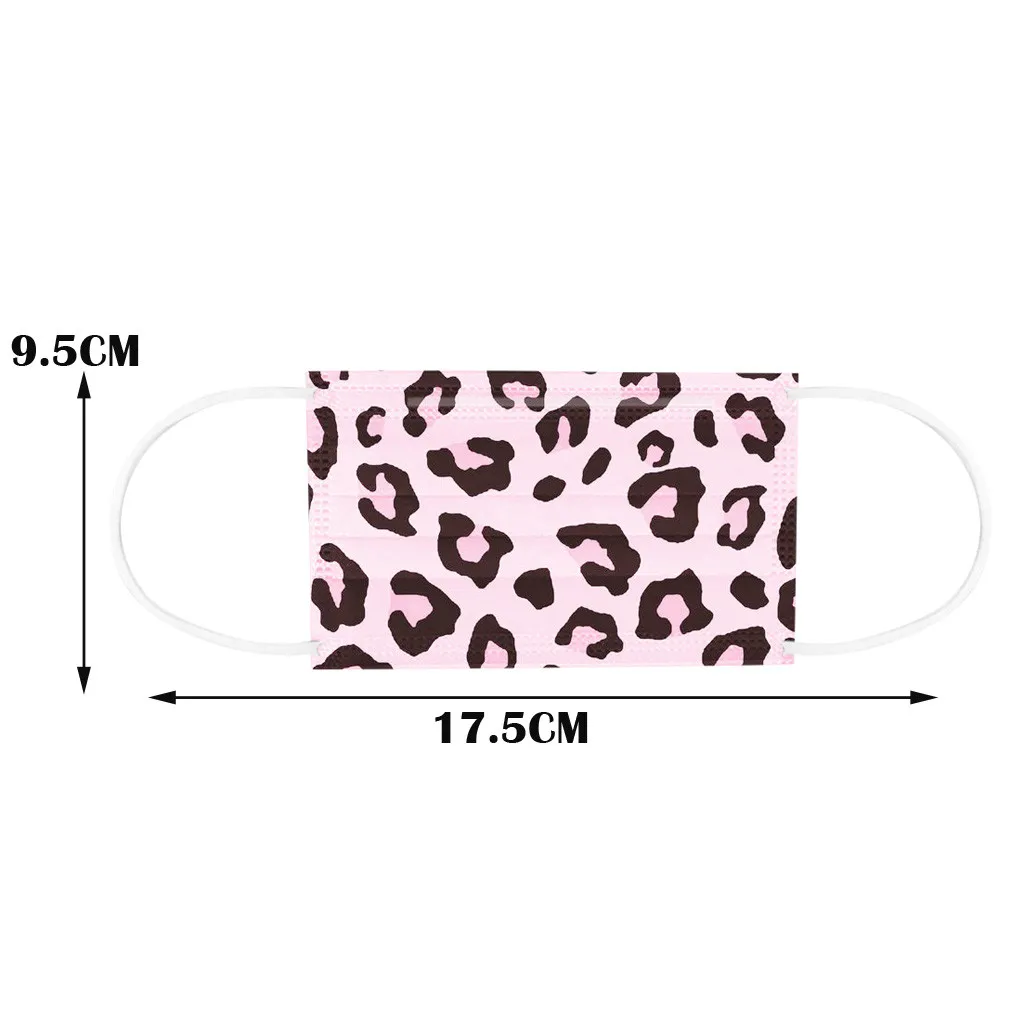 

Disposable Adult Leopard Print Protective Mask 3 Layer Filter Anti-dust Cartoon Print Adult Face Mouth Masks 3d Mascarillas d5