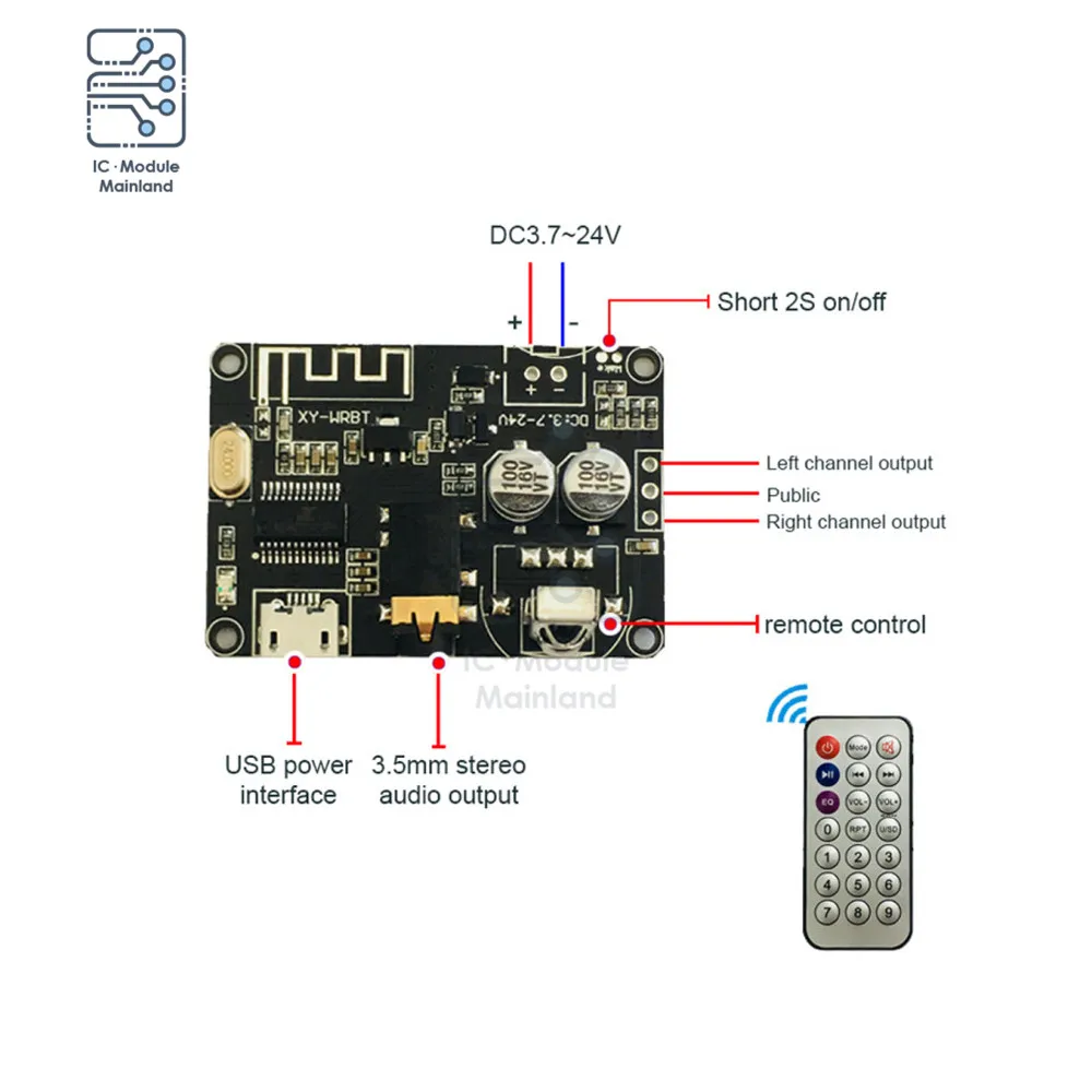 DC3.7V-24V Bluetooth 5 0 аудио приемник декодер плата MP3 без потерь DAC стерео музыкальный
