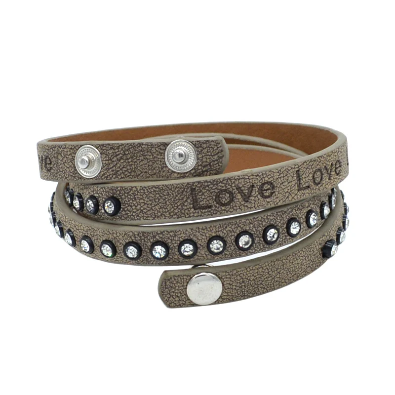 Модные украшения Kirykle многослойный женский браслет с заклепками надписью |