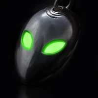 double alien pendant 925 sterling silver handmade sci fi style necklace pendant outdoor keychain