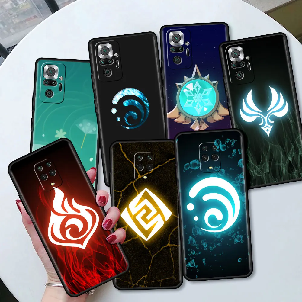 Fashion Case for Xiaomi Redmi Note 9S 9 8 7 8T 9T 10 9C 9A 7A 6A 8A K40 Pro Soft Phone Funda Cover Genshin Impact Anime Cover