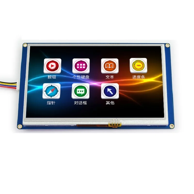 7 дюймов USART HMI конфигурации Экран с GPU шрифт последовательный на тонкопленочных