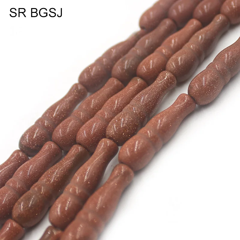 Free Shipping 8x26mm Bottle Shape Gems Natural Stone Gold Sand Jewelry Making DIY Beads Strand 15&quot|bead strands|beads free shippingdiy beads |