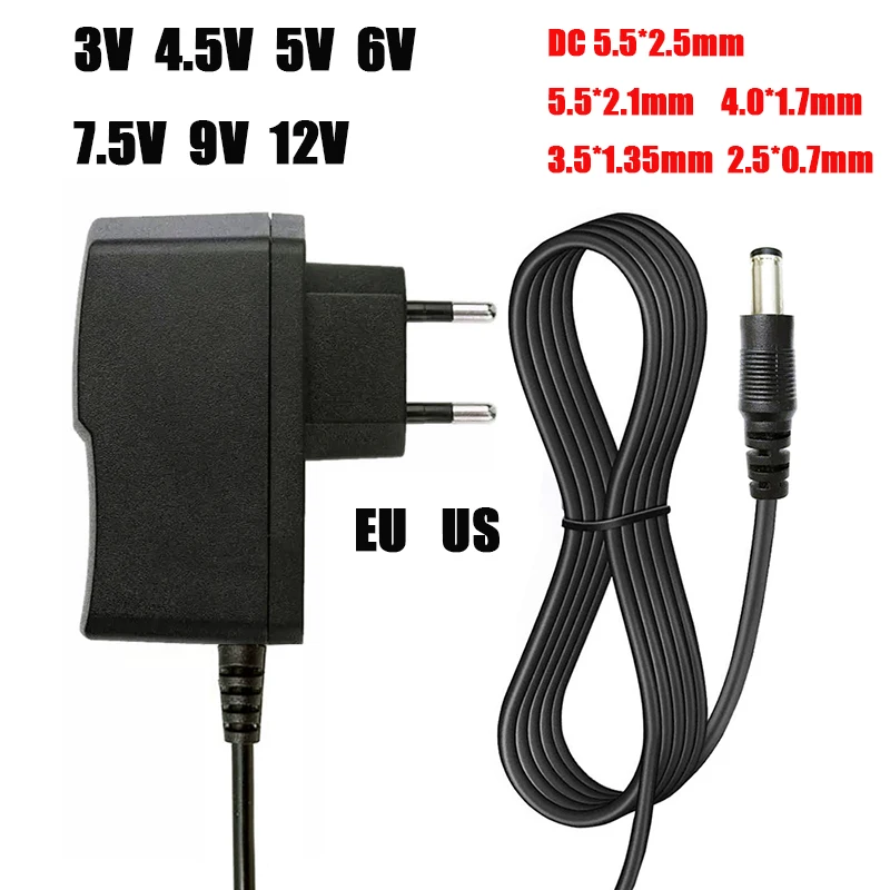 

Power Adapter DC 3V 4.5V 5V 6V 7.5V 9V 12V AC100-240V Universal Converter Supply for LED Strip Light CCTV Camera