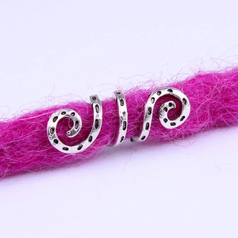 10 шт. металлическая Серебряная викинговая спиральная коса для волос dread beard dreadlock