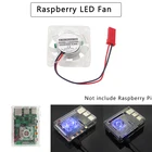 Охлаждающий вентилятор со светодиодный Ной подсветкой для Raspberry Pi, радиатор с 2 синими встроенными светодиодами для Raspberry Pi 4B3B +