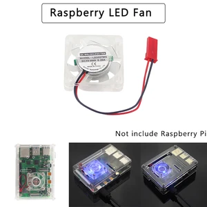Охлаждающий вентилятор со светодиодный Ной подсветкой для Raspberry Pi, радиатор с 2 синими встроенными светодиодами для Raspberry Pi 4B3B +