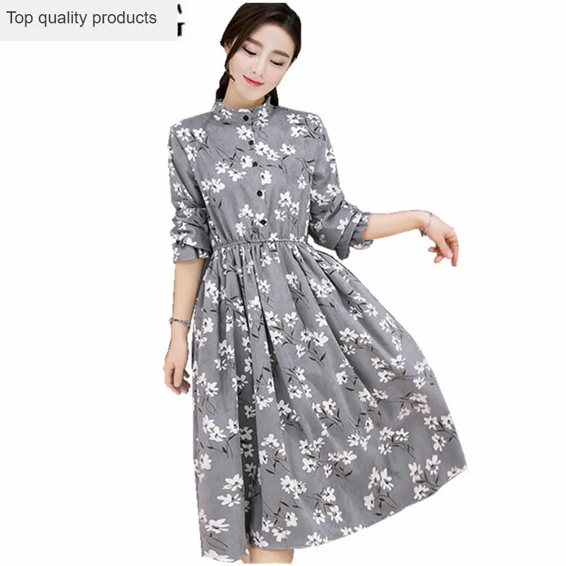 Новинка 2020 осенне зимнее вельветовое винтажное платье с эластичной талией и