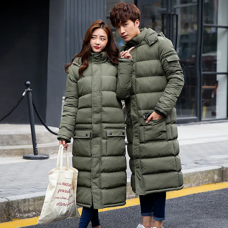 

Warm New Mens Long Coats Lady Cotton Warm Jacket Padded Coat Hooded Parkas Coat Winter Top Quality Overcoat Green Black Size 3xl