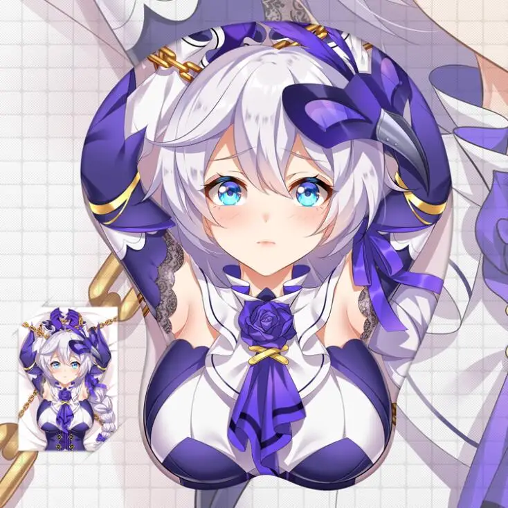 

Мягкий гелевый игровой коврик для мыши MmiHoYo Kiana Kaslana с фигурками аниме для девочек, коврик для мыши, подставка для запястья, подарки для мужчи...