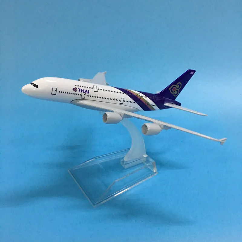 JASON TUTU 16 см, модель самолета Thai Airways, модель самолета Airbus A380, модель самолета, литые под давлением, металлические самолеты, 1:400, самолет, игрушка в подарок