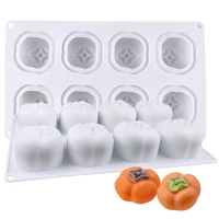 8 cavity silicone mousse mold cake mold silicone mold baking mold persimmon shape mold for chocolate cake jelly candy