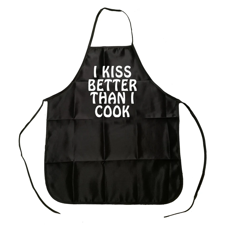 

I Kiss Better Than I Cook Funny Apron For Women Man BBQ Cleaning Cooking Apron Kitchen Baking Gift