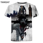 Assassin's Creed для мужчин и женщин 2021 летняя творческая 3D с короткими рукавами и принтом в виде из дышащего хлопка Ботва одежда для детей крутая футболка