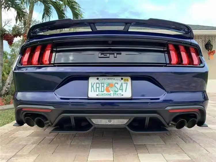 PP материал заднего бампера губы автомобильный диффузор Руш стиль для Ford Mustang