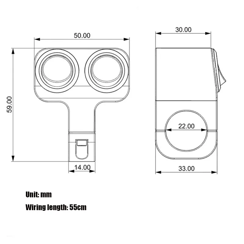 

7/8" 22mm Aluminum Alloy 12V Motorcycle Handlebar Control Switch Dual Button Control Headlight Flasher Speaker Switch 2 Choice