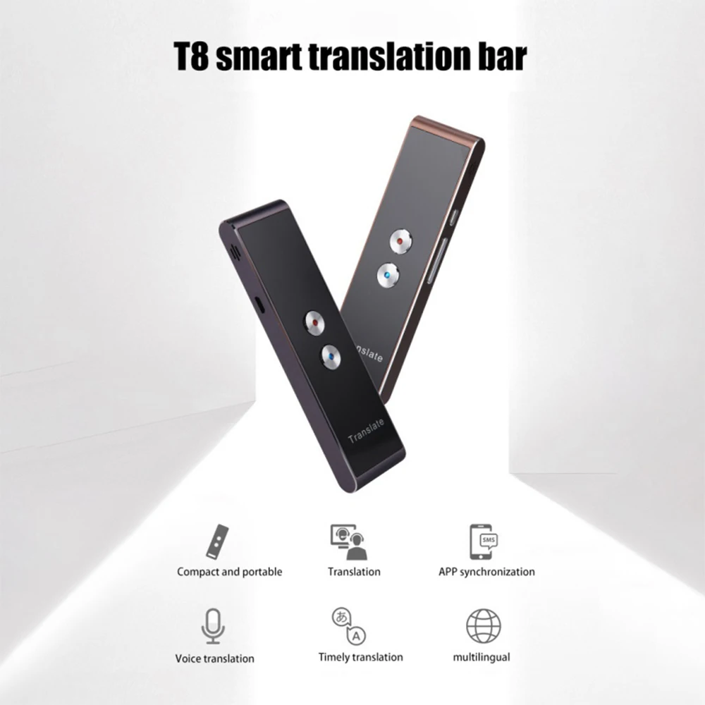 T8 умный голосовой переводчик Bluetooth двусторонний в реальном времени мульти