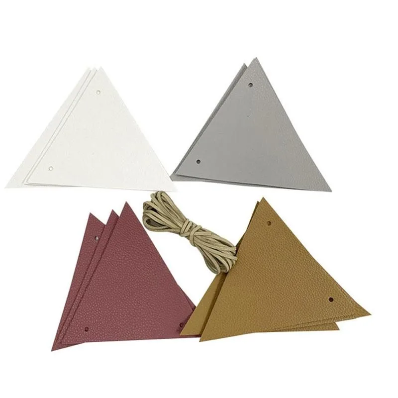 

Camping Bunting Decoration Banners PU Leather Garden Tent Flag Outdoor Household Gift For Outside Decoration