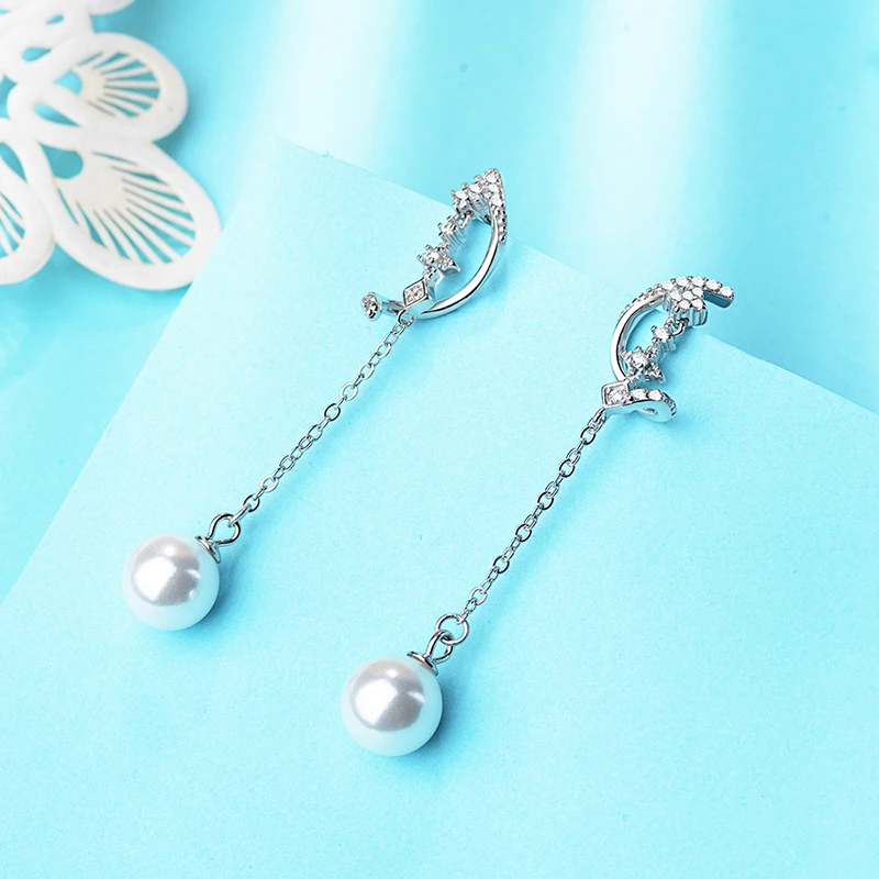 Простые и сексуальные серьги в форме буквы S из искусственного жемчуга 100% дюйма