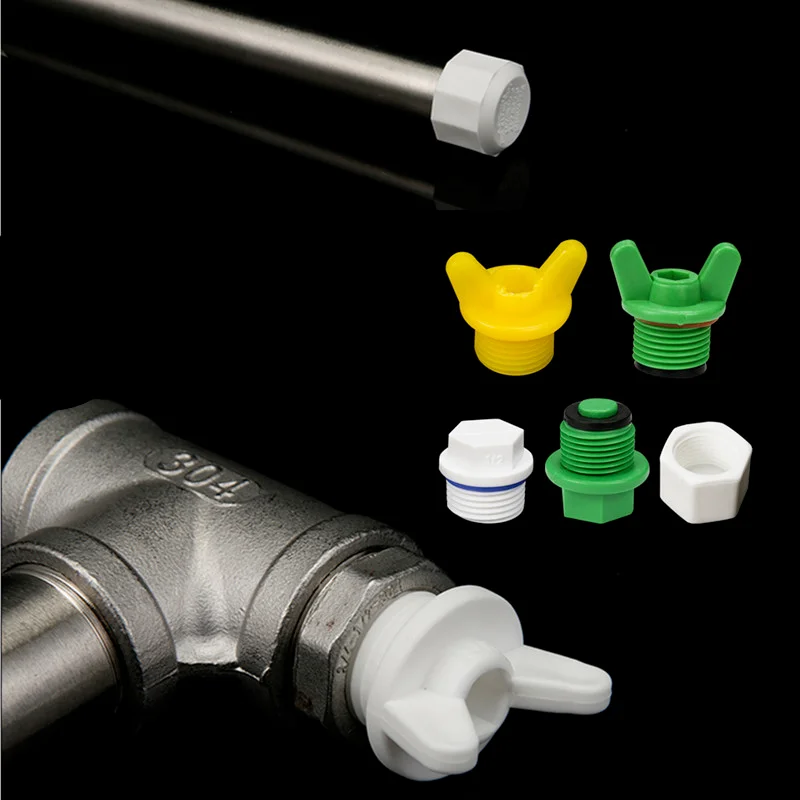 

5pcs PVC pipe Screw Plug 1/2 "3/4" 1 "Male Thread Tube Waterstop End Cap cover with Gasket Ring plumbing fittings connector