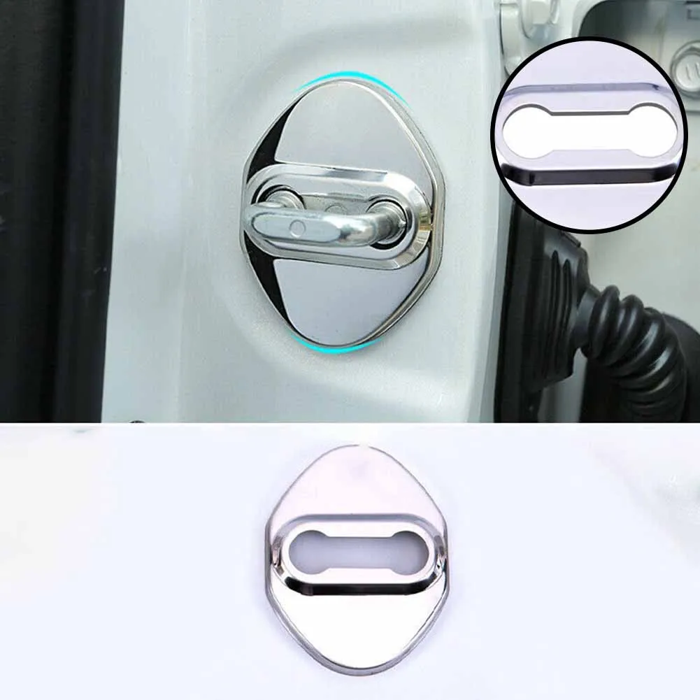 

Silver Door Lock Protection Buckle Protector Cover For Toyota Models NO LOGO Door Lock Protection Buckle Protection Cover Trim