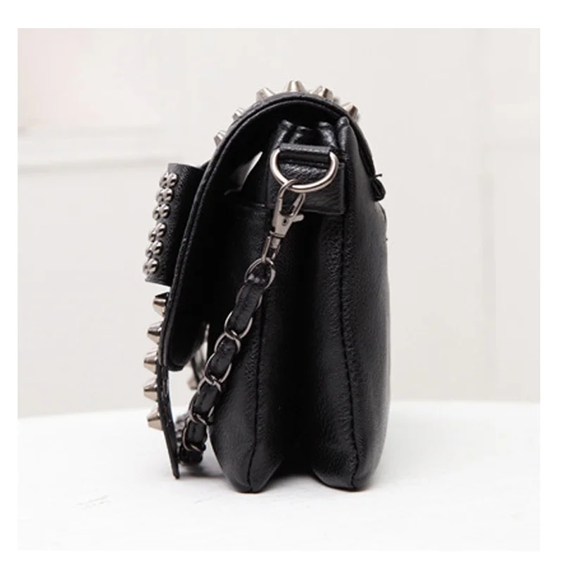 Модная женская сумка из искусственной кожи с заклепками многослойная маленькая