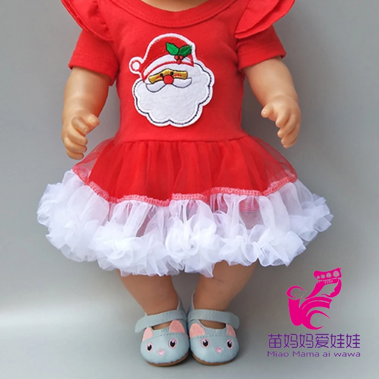 Для 43 см для ухода за ребенком мам Baby Doll рождественское платье с лентой волос 18