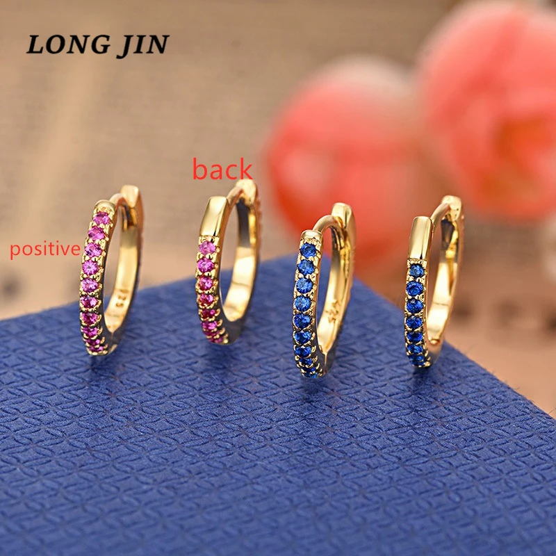 Классические серьги в европейском и американском стиле с инкрустированным