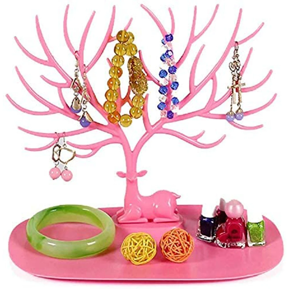 

Ожерелье с оленем стеллаж для хранения креативная витрина для ювелирных изделий Вешалка для ювелирных изделий браслет серьги подвеска Пол...