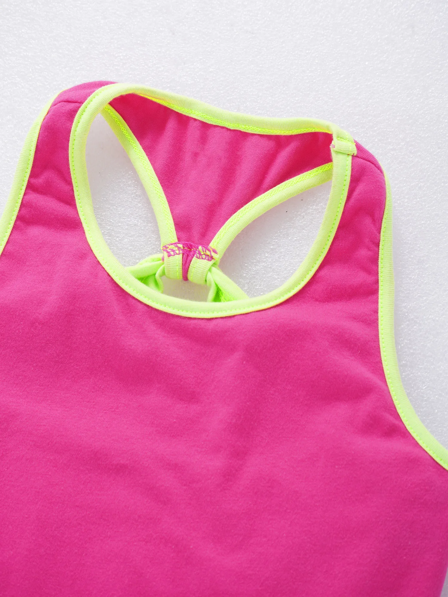 TiaoBug 2Pcs Kids Girls Summer Sport Suit Round Neck Sleeveless Dress And Shorts Set Sportswear For Running Gym Tennis Badminton