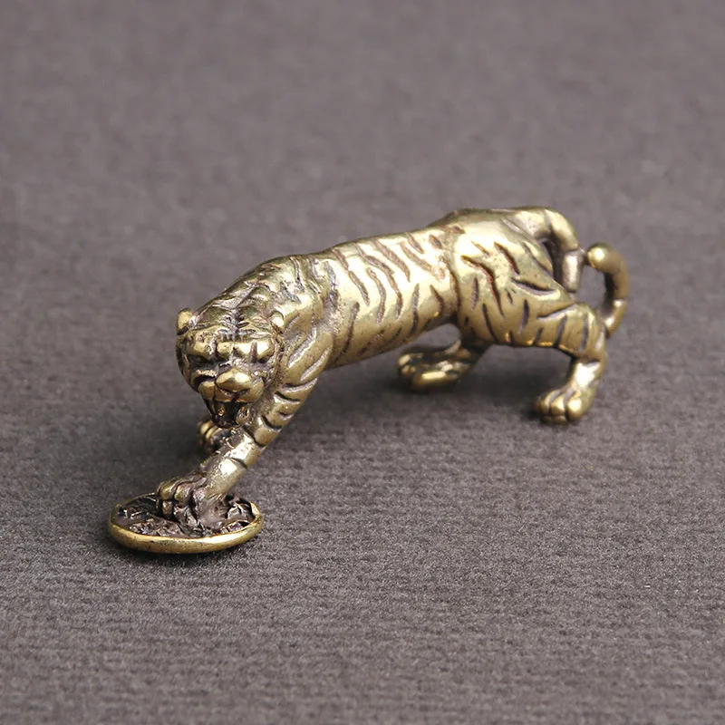 New Chinese Zodiac Ornament Year of The Tiger Mini China Home Decoration 2022 Lucky Gift Well-designed Brass | Дом и сад