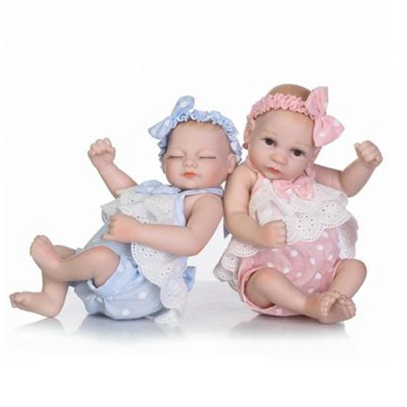 

Full Silicone Body Reborn Doll Mini Cute Bath Toy Washable House Playing Doll Baby Simulation Gift