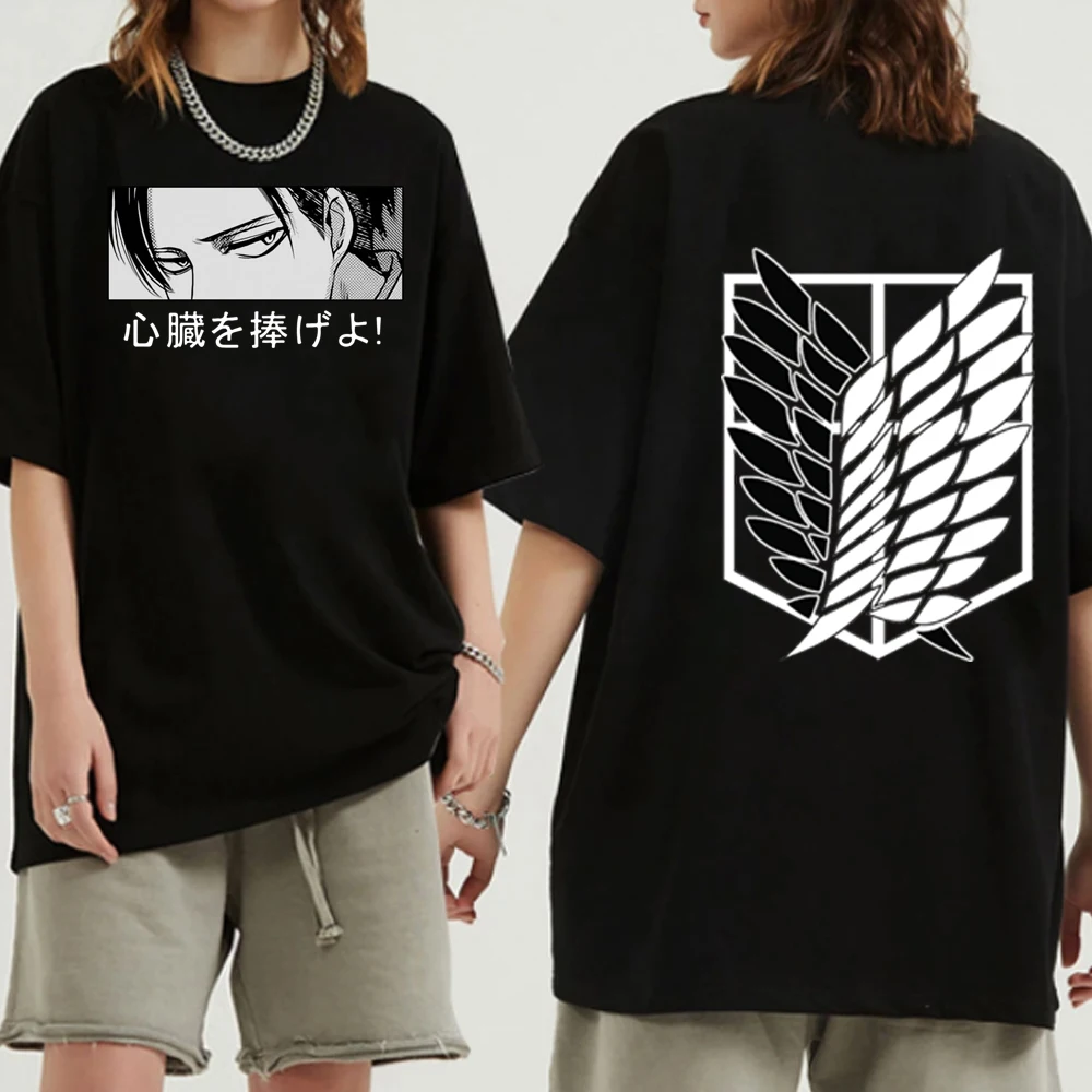 

Hot Japanese Anime Attack On Titan T Shirt Men Kawaii Graphic Tees Unisex Tops Funny Tshirt Male