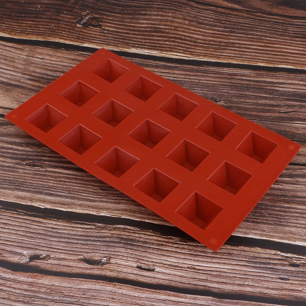 15-полость Пирамида силиконовые помадки формы шоколада выпечки торта льда Куб
